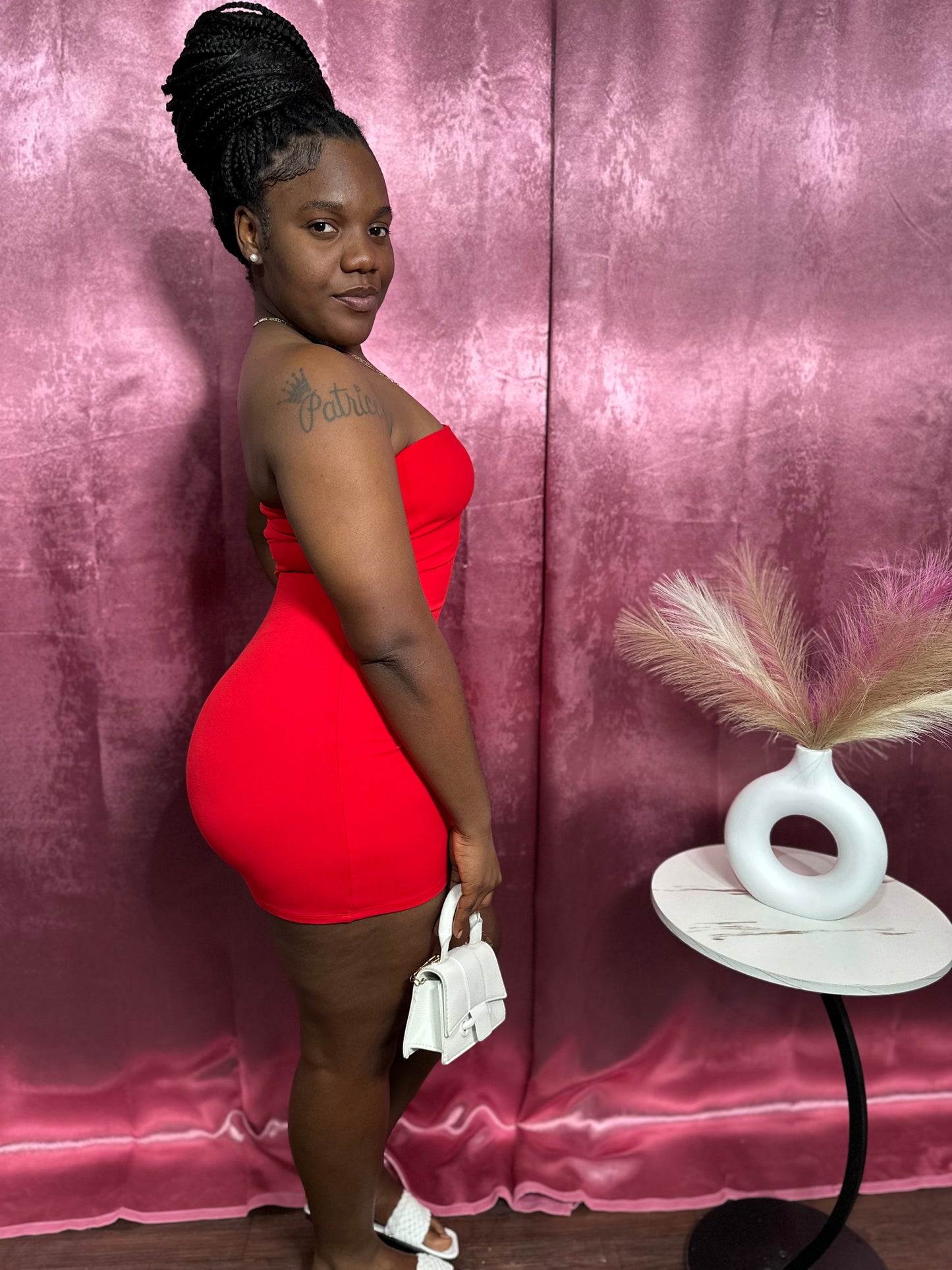 TEXTURED TUBE MINI DRESS