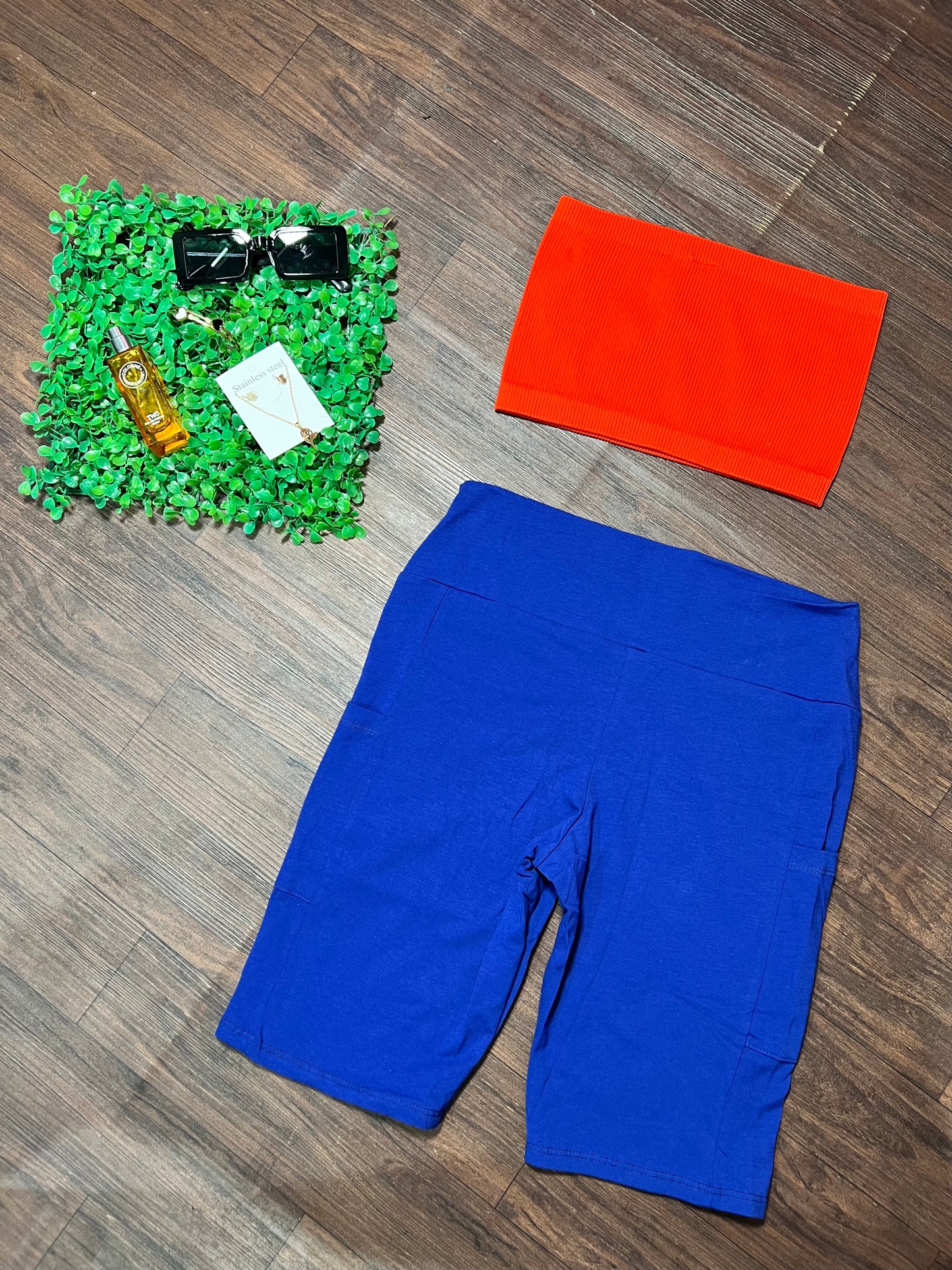 POCKET HIGH WAISTED BIKER SHORTS