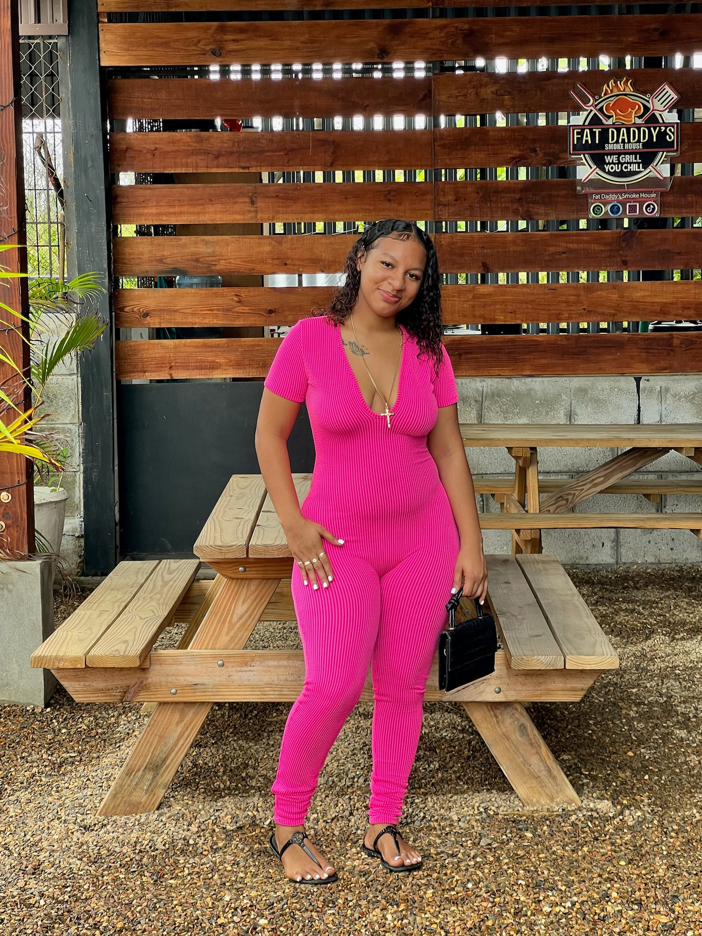 JUST A GIRL RIBBED JUMPSUIT