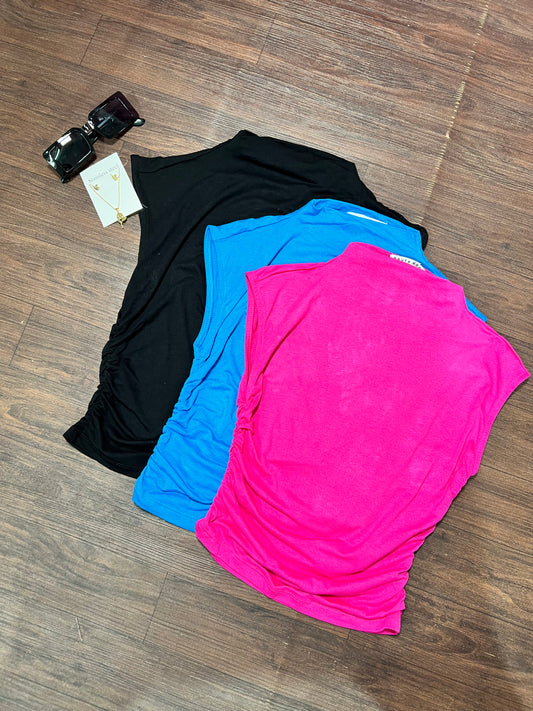 MOCK-NECK SOLID CROP TOP